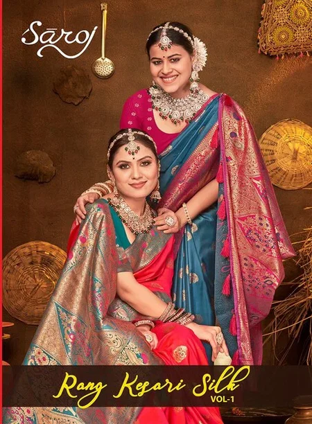 Rang Kesari Silk Vol 1 By Saroj Traditional Wear Silk Saree Wholesale In India